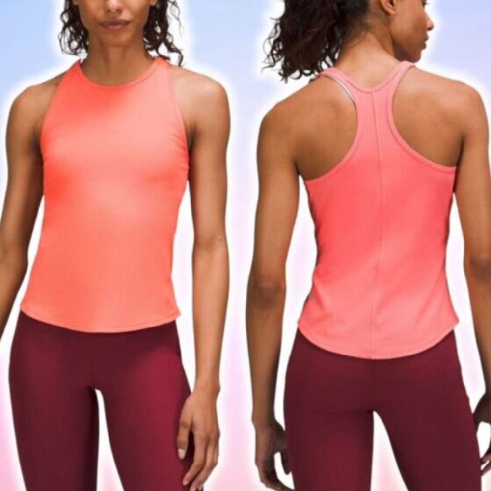 Lululemon Base Pace Ribbed Tank Top in Raspberry Cream.  Size 4.  Pristine.
